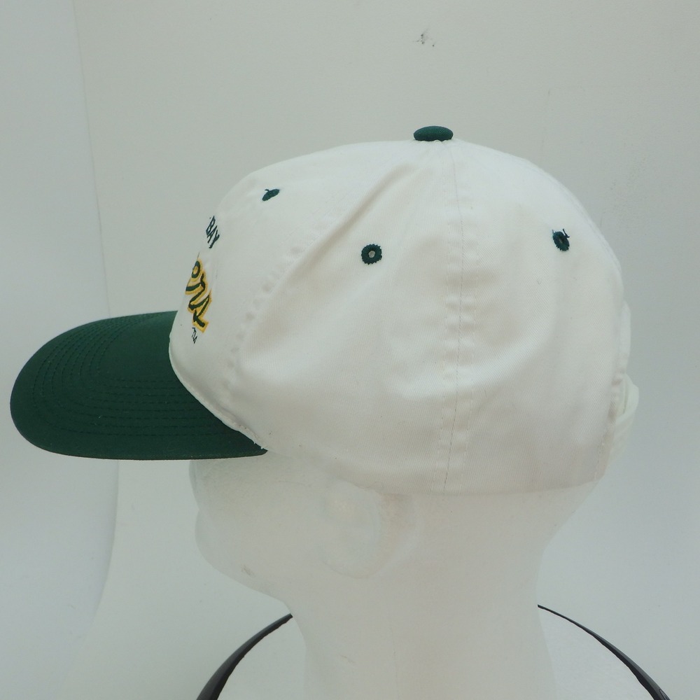 Green Bay Packers Baseball Cap White Green Snap Back Script Sports Specialties - Picture 4 of 15